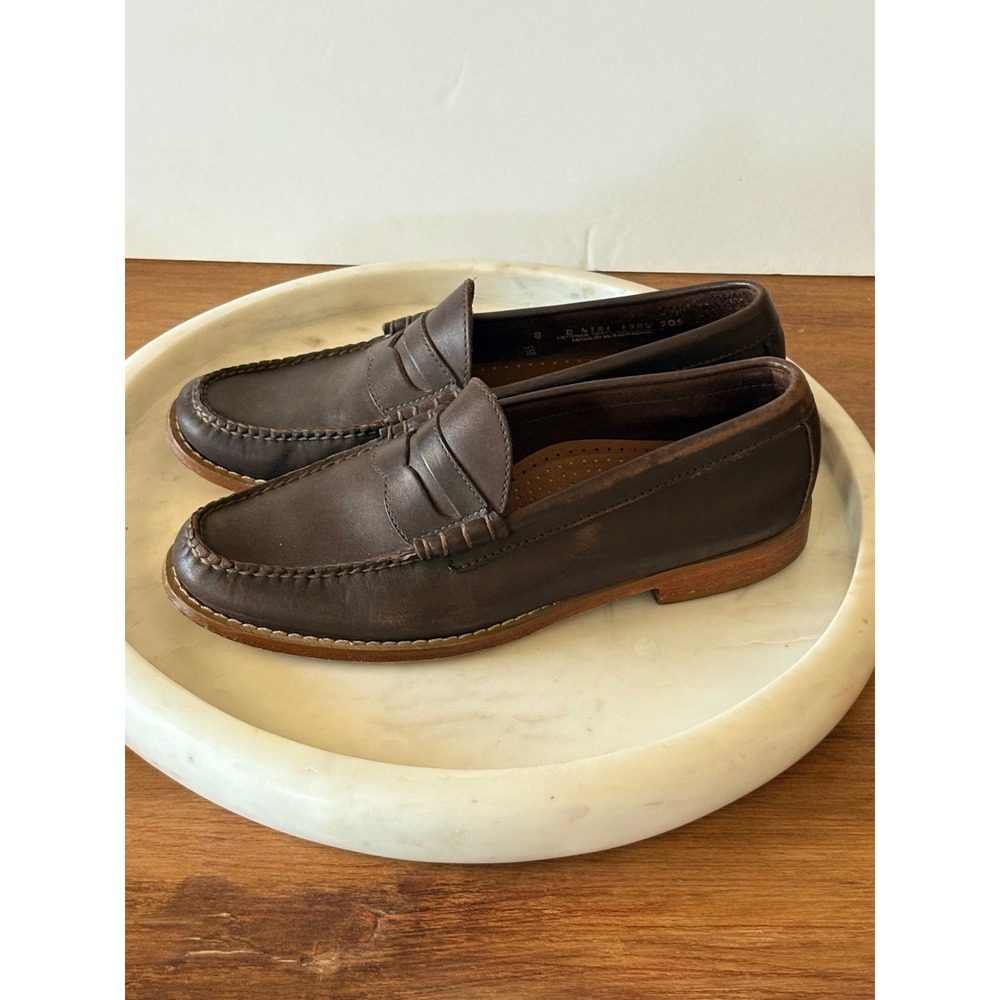 GH Bass Weejuns Larson Matte Brown Leather Penny Loafers Mens 8 D 4181